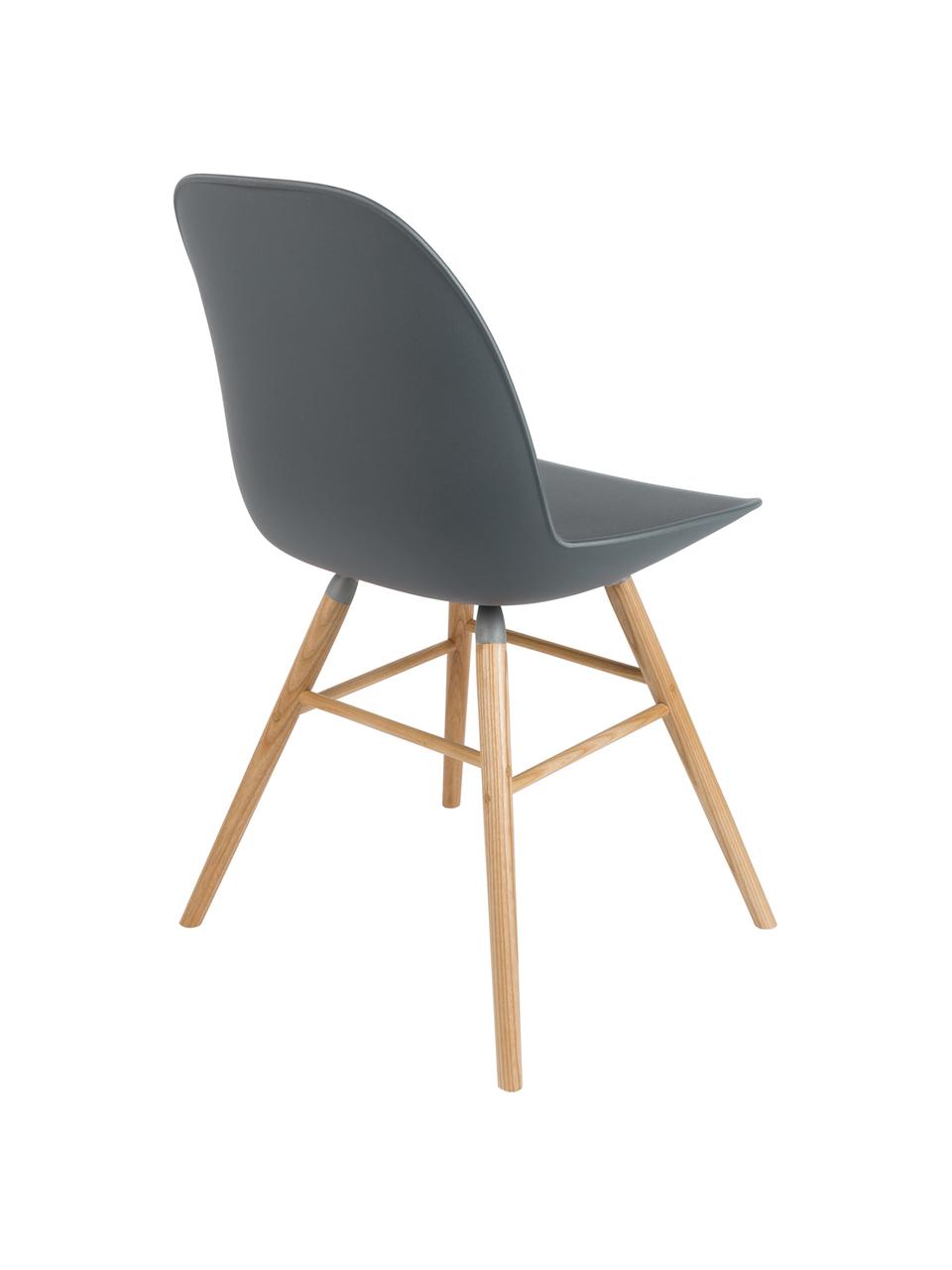 Silla Albert Kuip, Asiento: 100% polipropileno, Patas: madera de fresno, Gris azulado, An 49 x Al 82 cm