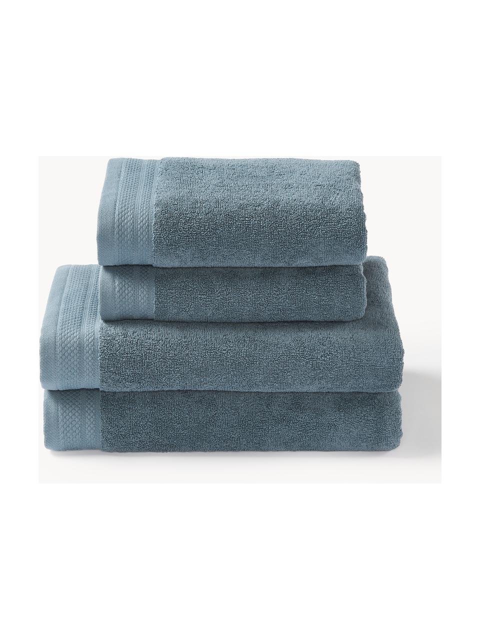 Súprava uterákov z organickej bavlny Premium, rôzne veľkosti, Petrolejová, 6-dielna súprava (uterák na ruky pre hostí, uterák na ruky, osuška)