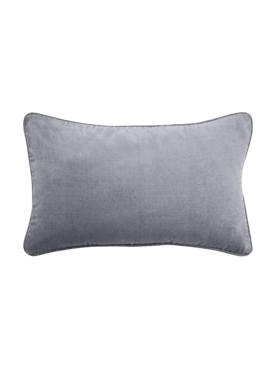 Sametový povlak na polštář Dana, 100% bavlněný samet, Šedá, Š 30 cm, D 50 cm