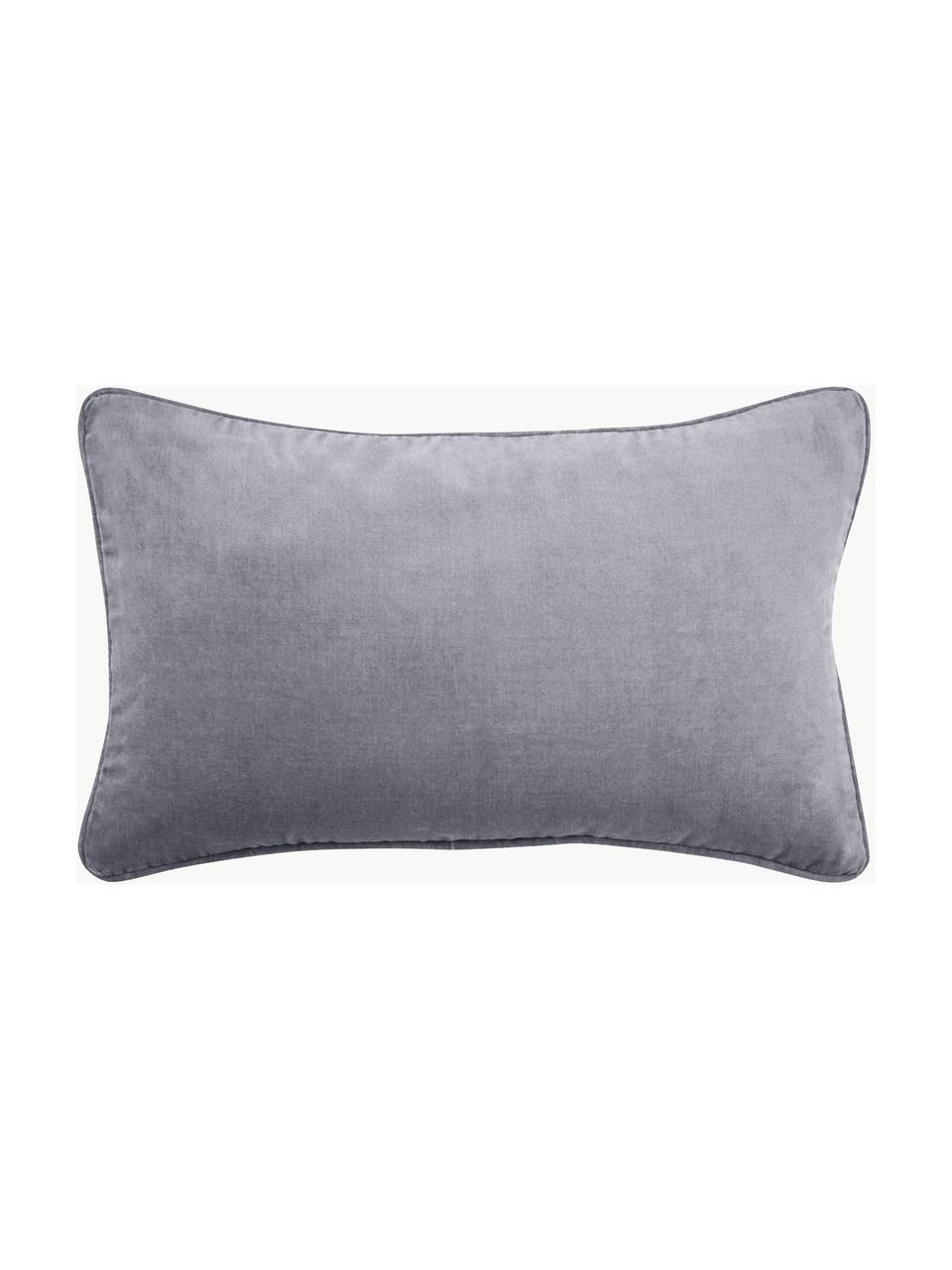 Zamatový poťah na vankúš Dana, 100 % bavlnený zamat, Sivá, Š 30 x D 50 cm