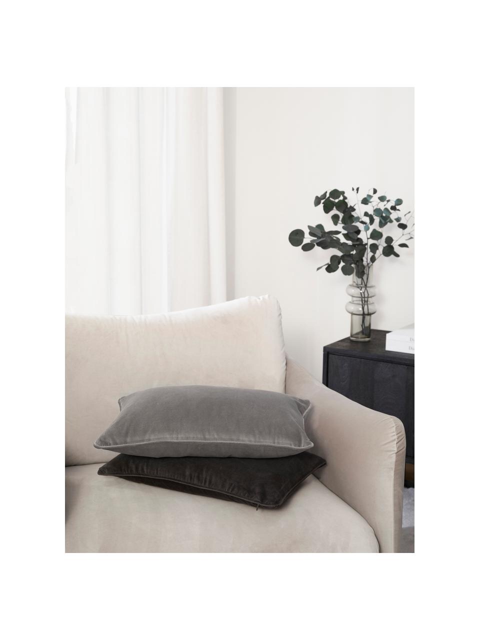 Housse de coussin en velours Dana, 100 % coton

Le matériau est certifié STANDARD 100 OEKO-TEX®, 21.HCN.84376, Hohenstein, Gris, larg. 30 x long. 50 cm