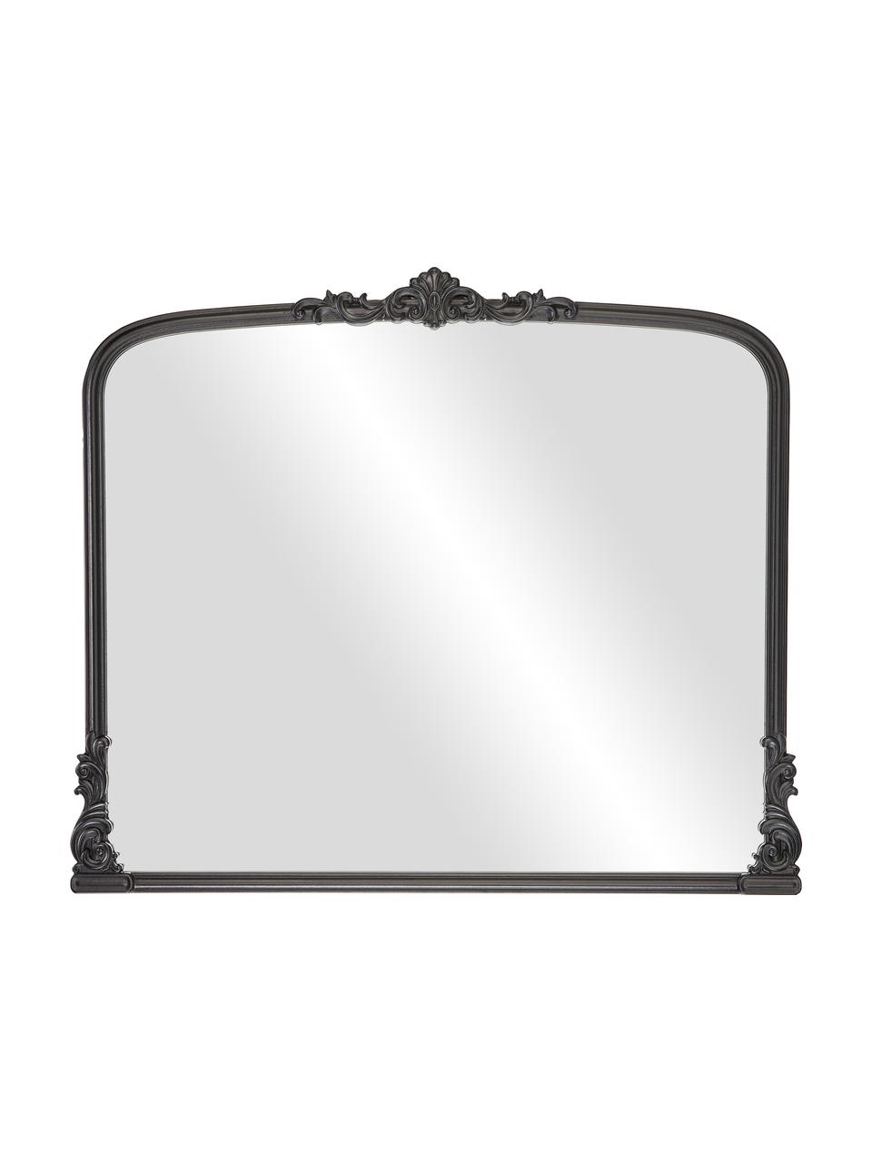 Espejo de pared de madera Fabricio, estilo barroco, Reverso: tablero de fibra de densi, Espejo: cristal, Negro, An 100 x Al 85 cm