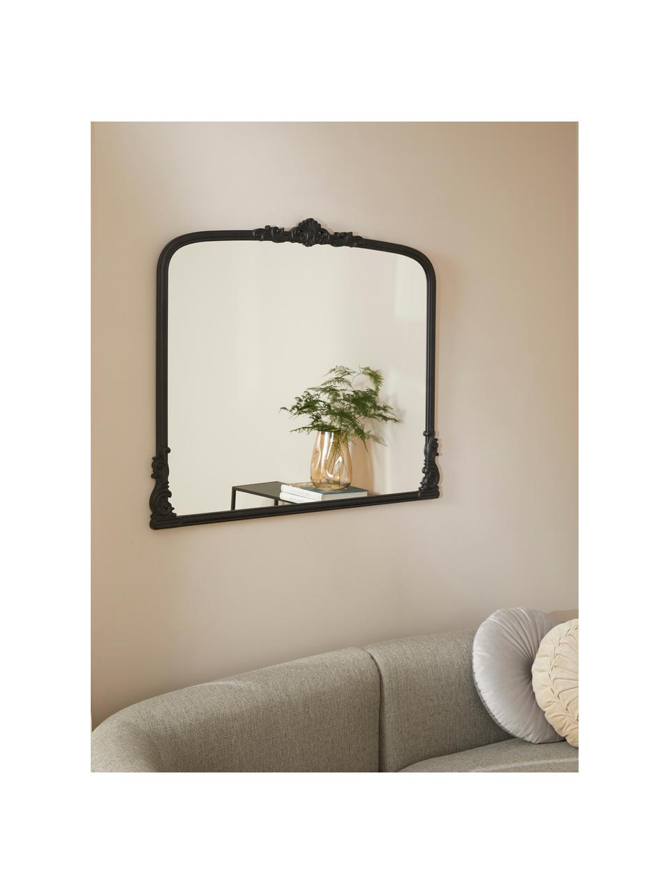 Espejo de pared barroco Fabricio, Reverso: tablero de fibra de densi, Espejo: cristal, Negro, An 100 x Al 85 cm