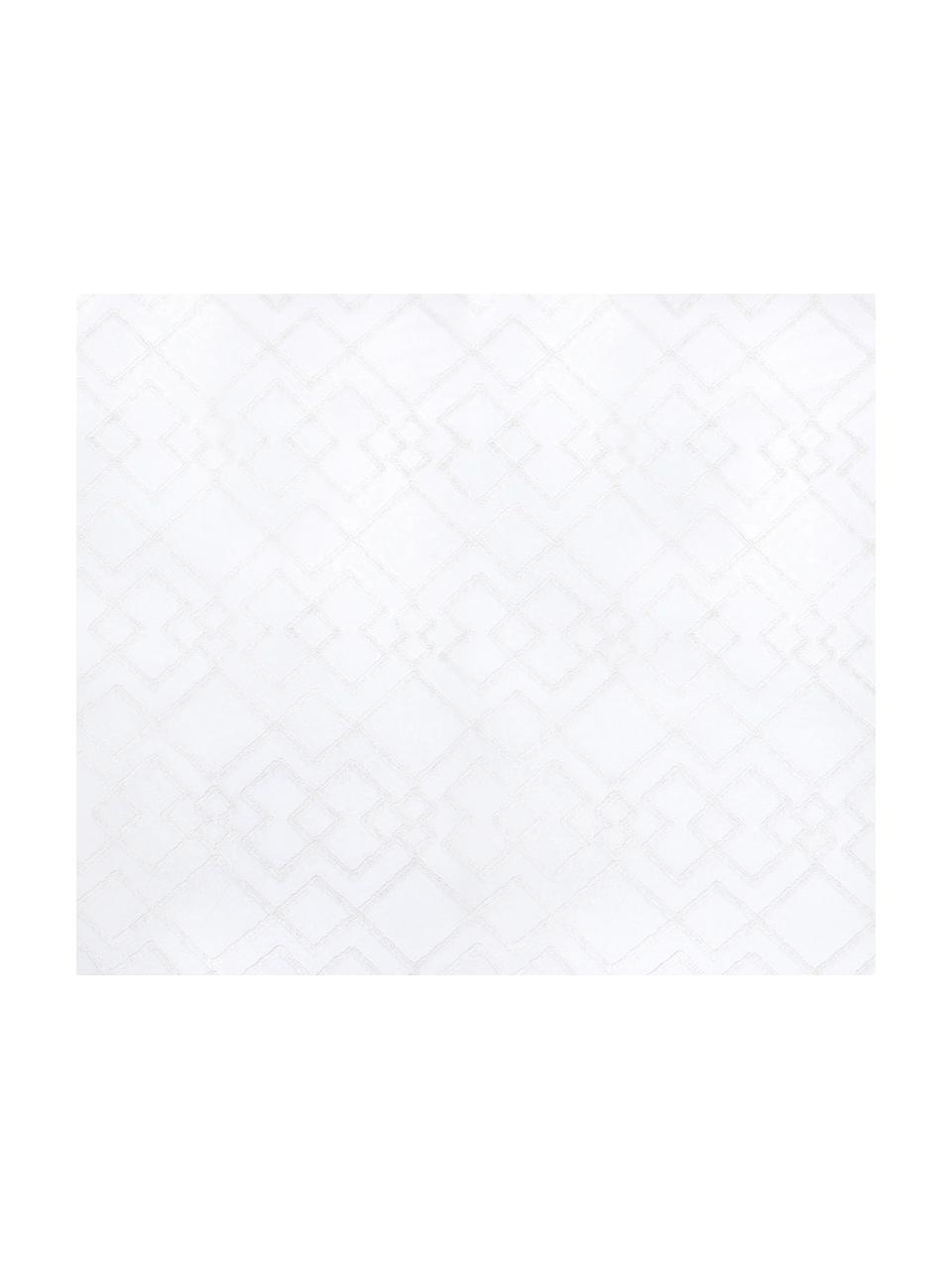 Funda nórdica texturizada de percal Faith, Blanco, Cama 150/160 cm (240 x 220 cm)