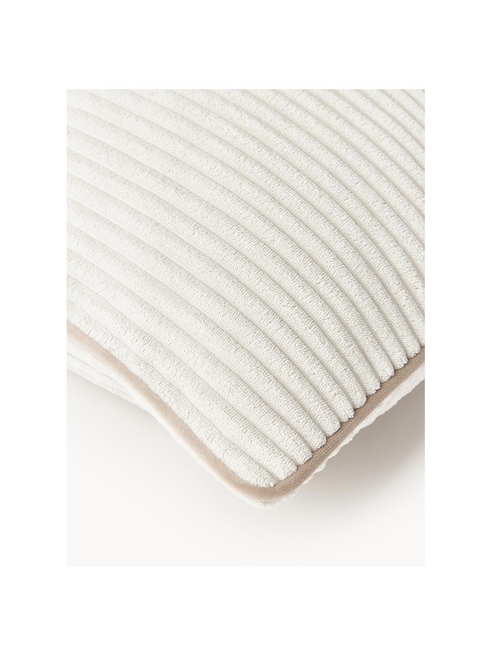 Cojín alargado de pana Kylen, Funda: pana (90% poliéster, 10% , Off White, beige claro, An 30 x L 70 cm