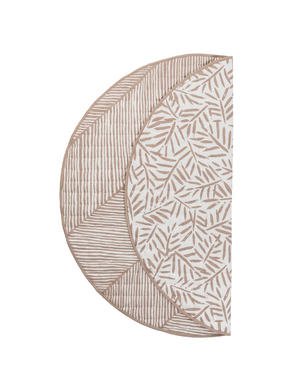 Wende-Spielmatte Seashell, Bezug: 100 % Baumwolle, Rosa, Weiss, Ø 133 cm
