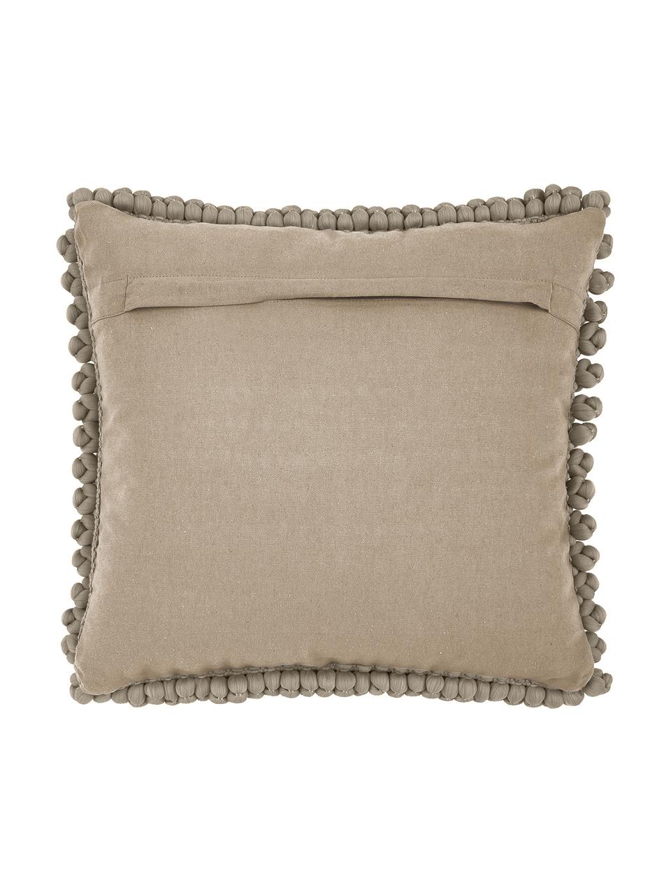 Kussenhoes Iona met kleine bolletjes in beige, Lichtbruin, B 45 x L 45 cm