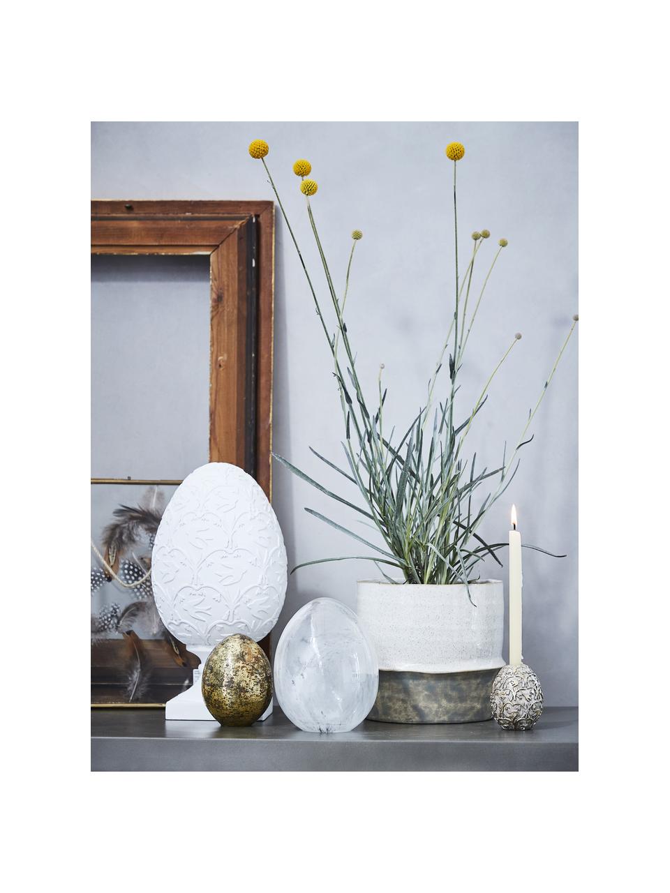 Handgefertigtes Deko-Osterei Murina aus Glas, Glas, Transparent, Ø 10 x H 15 cm