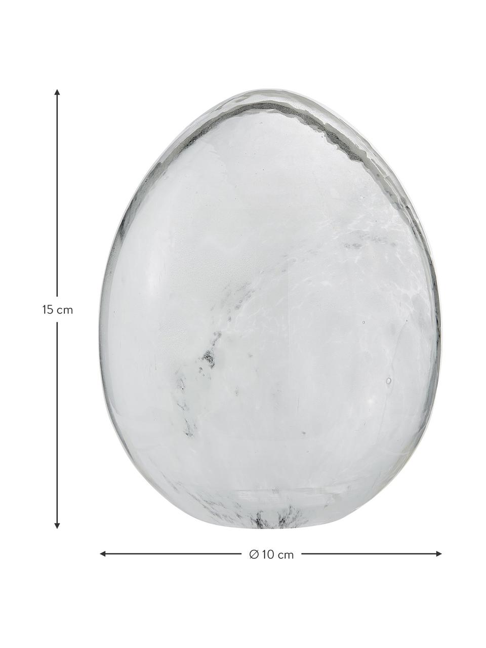 Handgefertigtes Deko-Osterei Murina aus Glas, Glas, Transparent, Ø 10 x H 15 cm