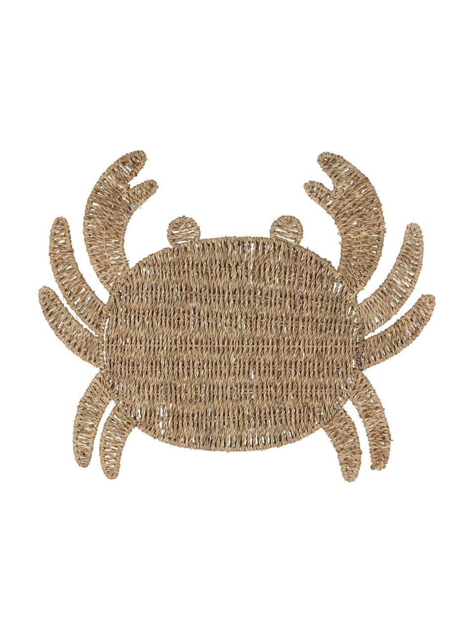 Podkładka z trawy morskiej Crab, Trawa morska, Brązowy, S 38 x D 48 cm