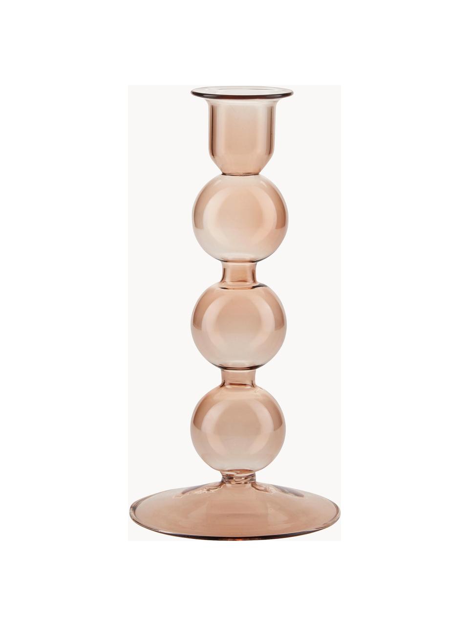 Candelabro de vidrio Bubble, Vidrio, Beige, Ø 8 x Al 20 cm