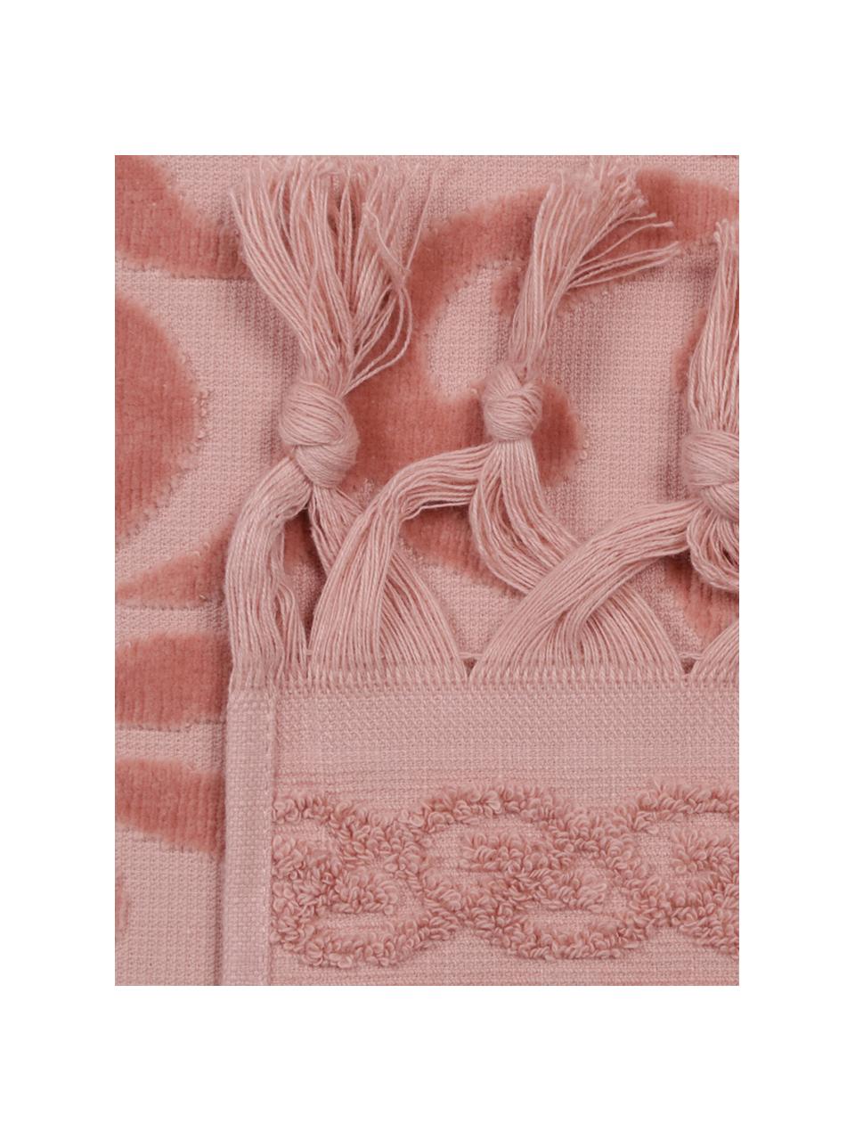Dywanik łazienkowy z weluru Caroline, Bawełna, Blady różowy, S 50 x D 70 cm
