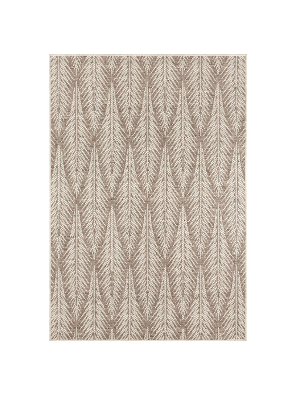 Design In- & Outdoor-Teppich Pella mit grafischem Muster, 100% Polypropylen, Taupe, Beige, B 140 x L 200 cm (Grösse S)