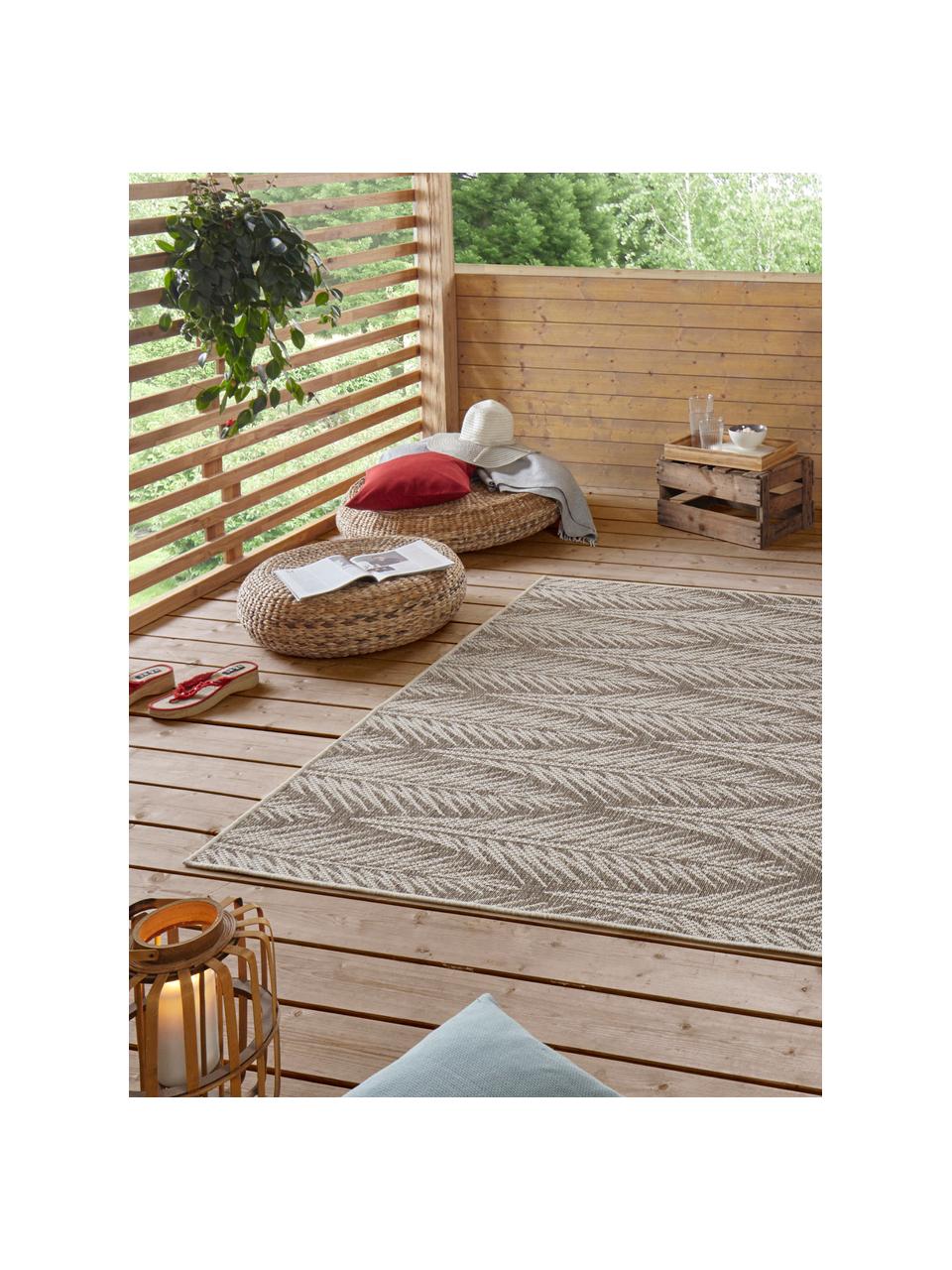 Design In- & Outdoor-Teppich Pella mit grafischem Muster, 100% Polypropylen, Taupe, Beige, B 140 x L 200 cm (Grösse S)