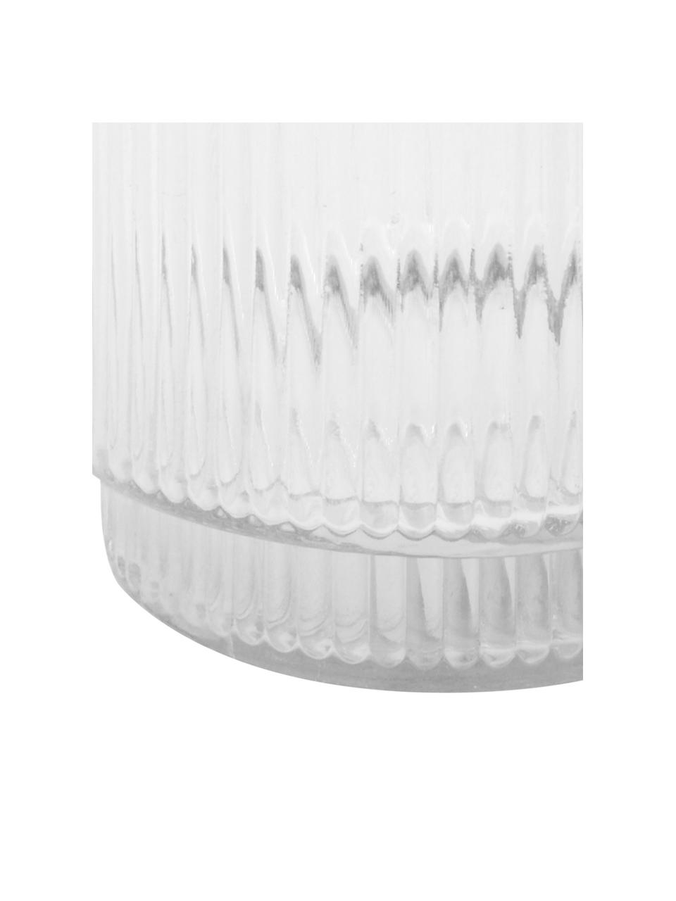 Tazza per lo spazzolino in vetro scanalato Ligia, Vetro, Trasparente, Ø 7 x Alt. 11 cm