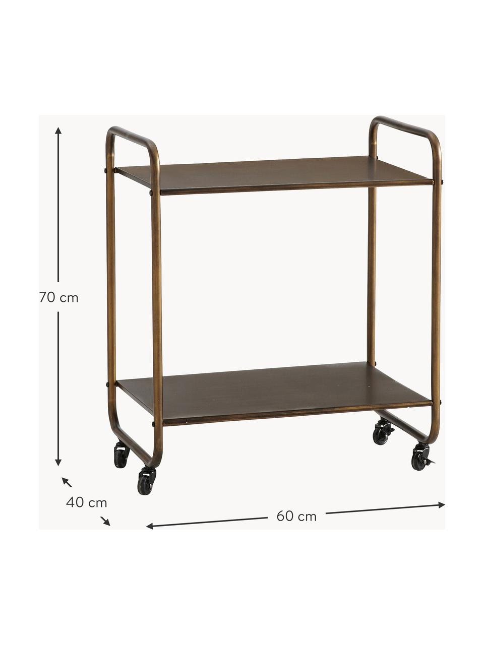 Carrello da portata con ruote Morris, Metallo rivestito, Dorato, scuro, Larg. 60 x Alt. 70 cm