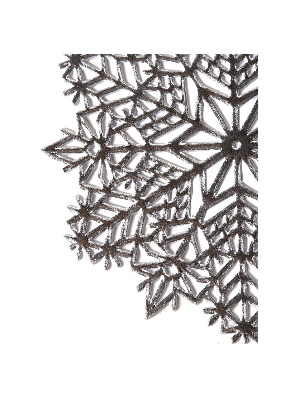 Placemats Snowflake, 6 stuks, Kunststof, Zilverkleurig, Ø 10 x H 1 cm