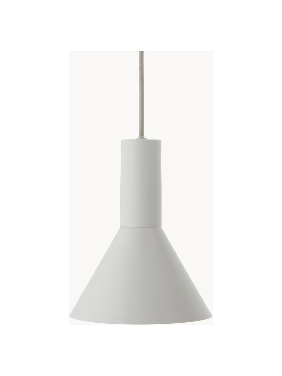 Kleine design hanglamp Lyss, Lampenkap: gecoat metaal, Lichtgrijs, Ø 18 x H 23 cm