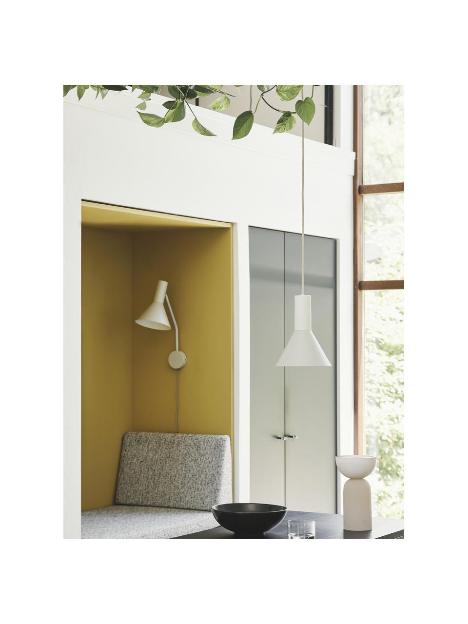 Kleine design hanglamp Lyss, Lampenkap: gecoat metaal, Lichtgrijs, Ø 18 x H 23 cm