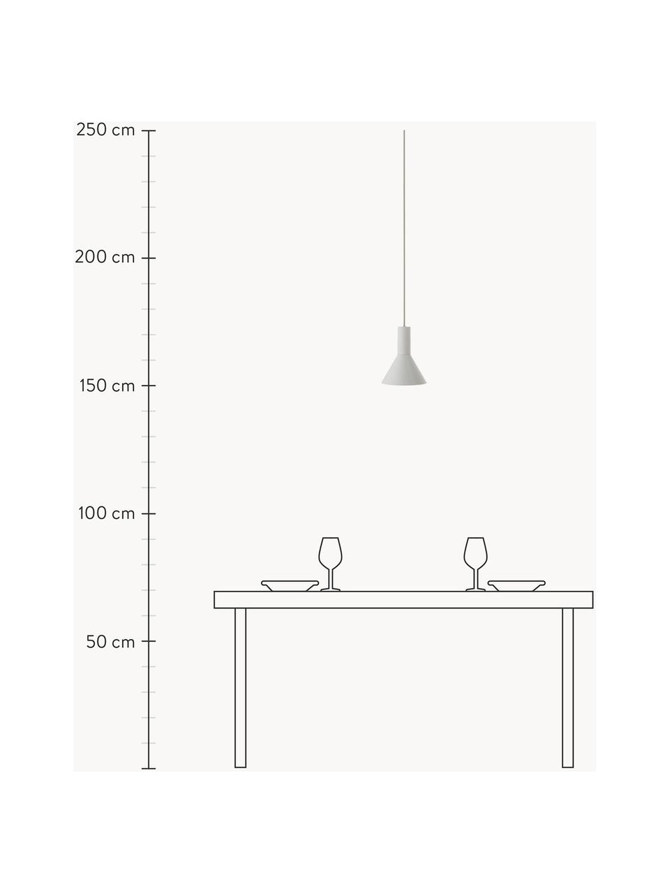 Kleine design hanglamp Lyss, Lampenkap: gecoat metaal, Lichtgrijs, Ø 18 x H 23 cm