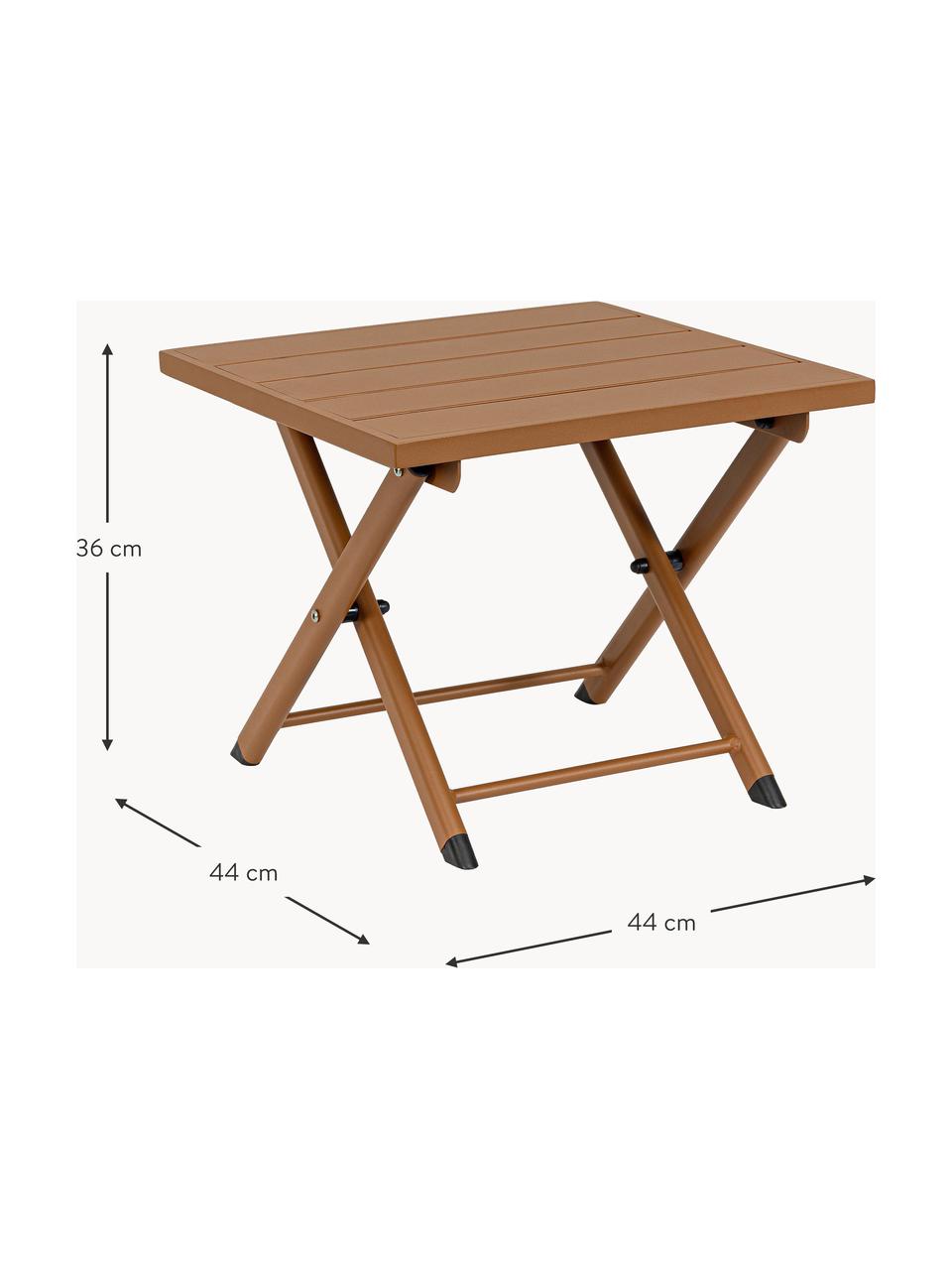 Table de jardin pliante Taylor, Acier, revêtement par poudre, Nougat, larg. 44 x prof. 44 cm