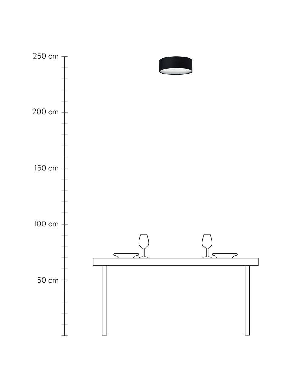 Ręcznie wykonana lampa sufitowa Mika, Czarny, Ø 30 x W 10 cm