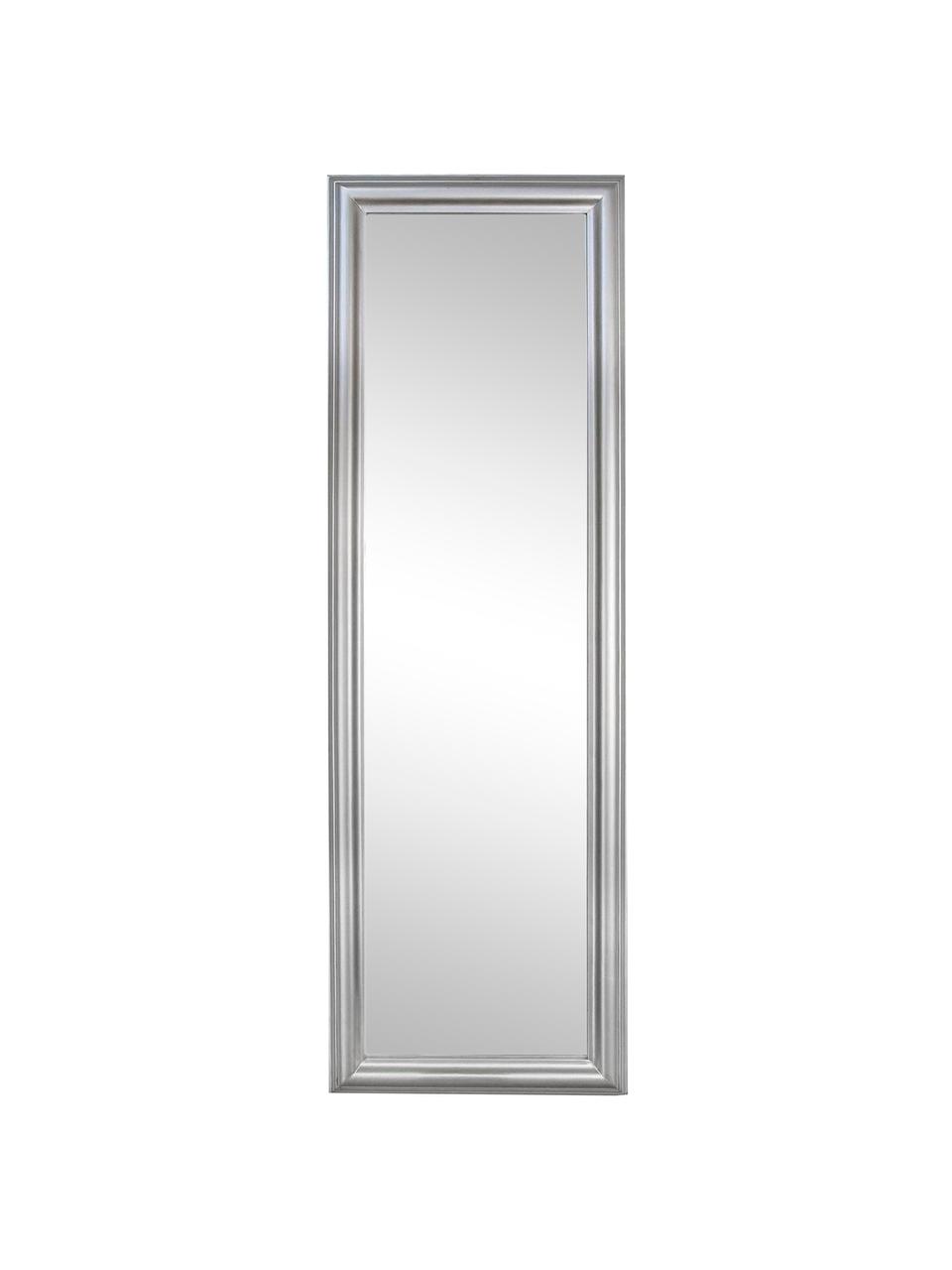 Eckiger Wandspiegel Sanzio mit silbernem Rahmen, Rahmen: Holz, beschichtet, Spiegelfläche: Spiegelglas, Silberfarben, 42 x 132 cm