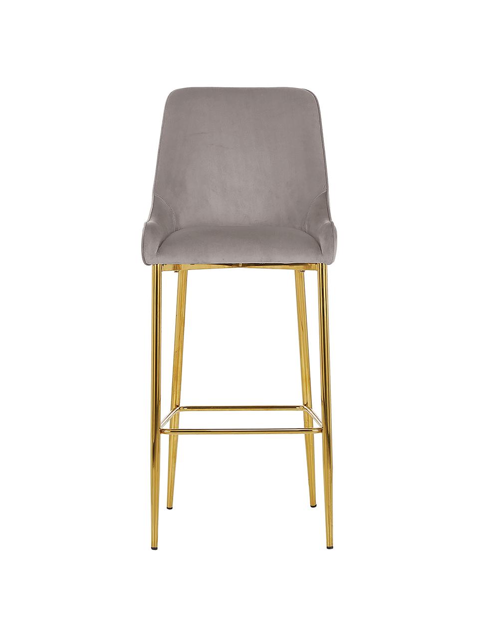 Krzesło barowe z aksamitu Ava, Tapicerka: aksamit (100% poliester) , Aksamitne taupe, S 48 x W 107 cm