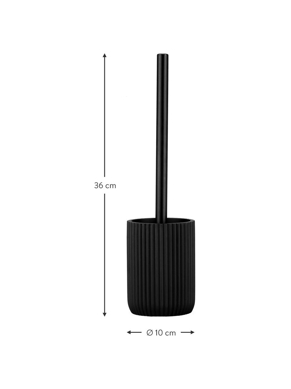 Escobilla de baño Helio, Plástico, Negro, Ø 10 x Al 36 cm