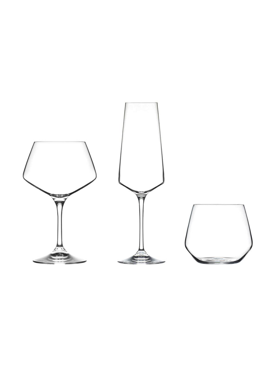 Set de copas de vino de cristal Aria, 6 comensales (18 pzas.), Cristal, Transparente, Set de diferentes tamaños