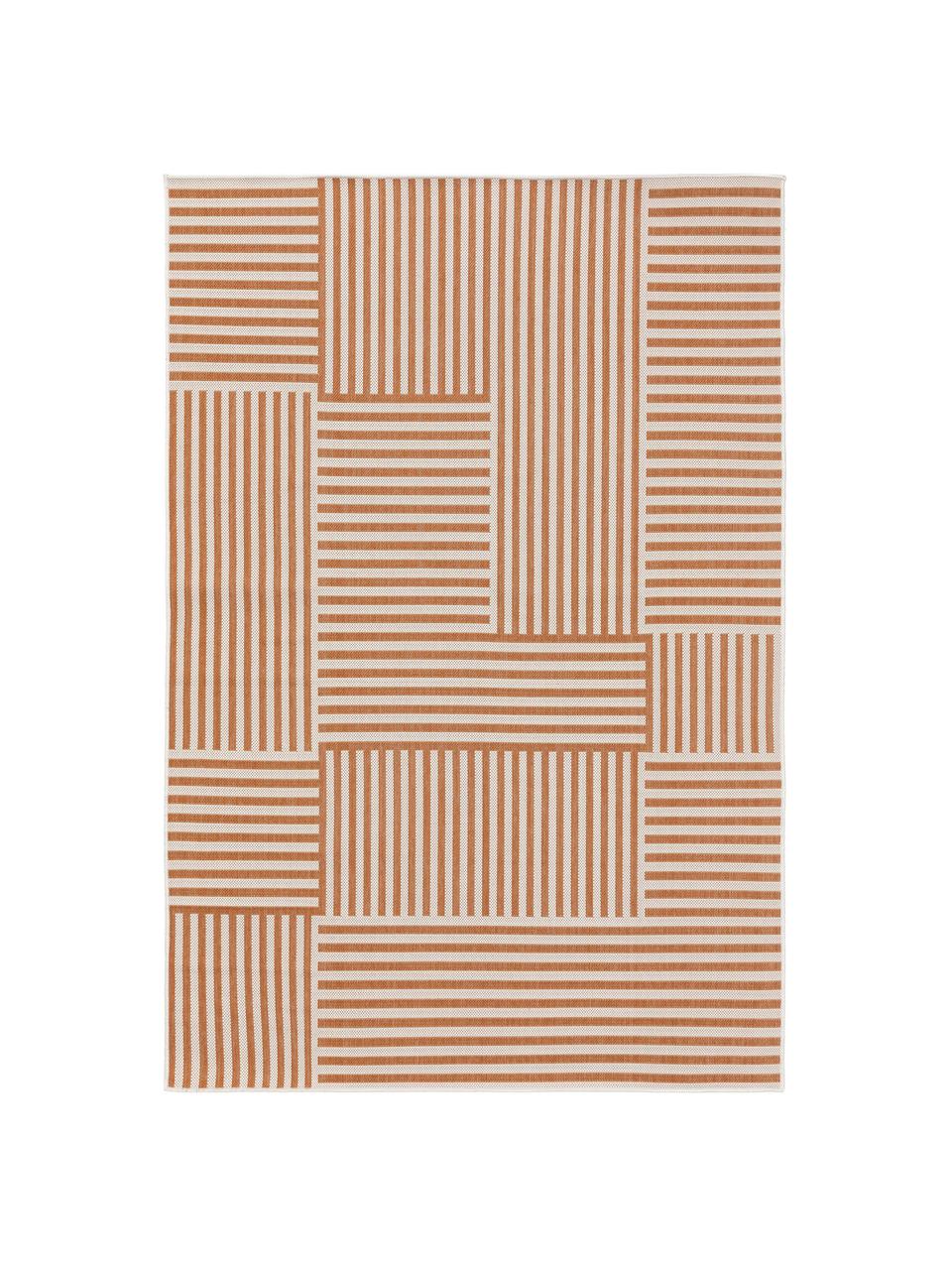 Tappeto da interno-esterno Nillo, 100% polietilene, Arancione, crema, Larg. 120 x Lung. 170 cm (taglia S)