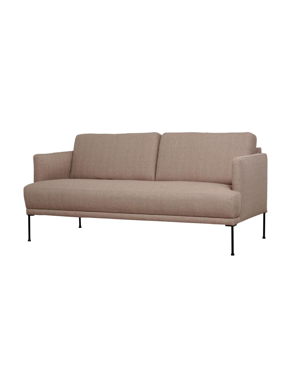 Sofa Fluente (2-Sitzer) mit Metall-Füßen, Bezug: 100% Polyester 35.000 Sch, Gestell: Massives Kiefernholz, FSC, Füße: Metall, pulverbeschichtet, Webstoff Taupe, B 166 x T 85 cm