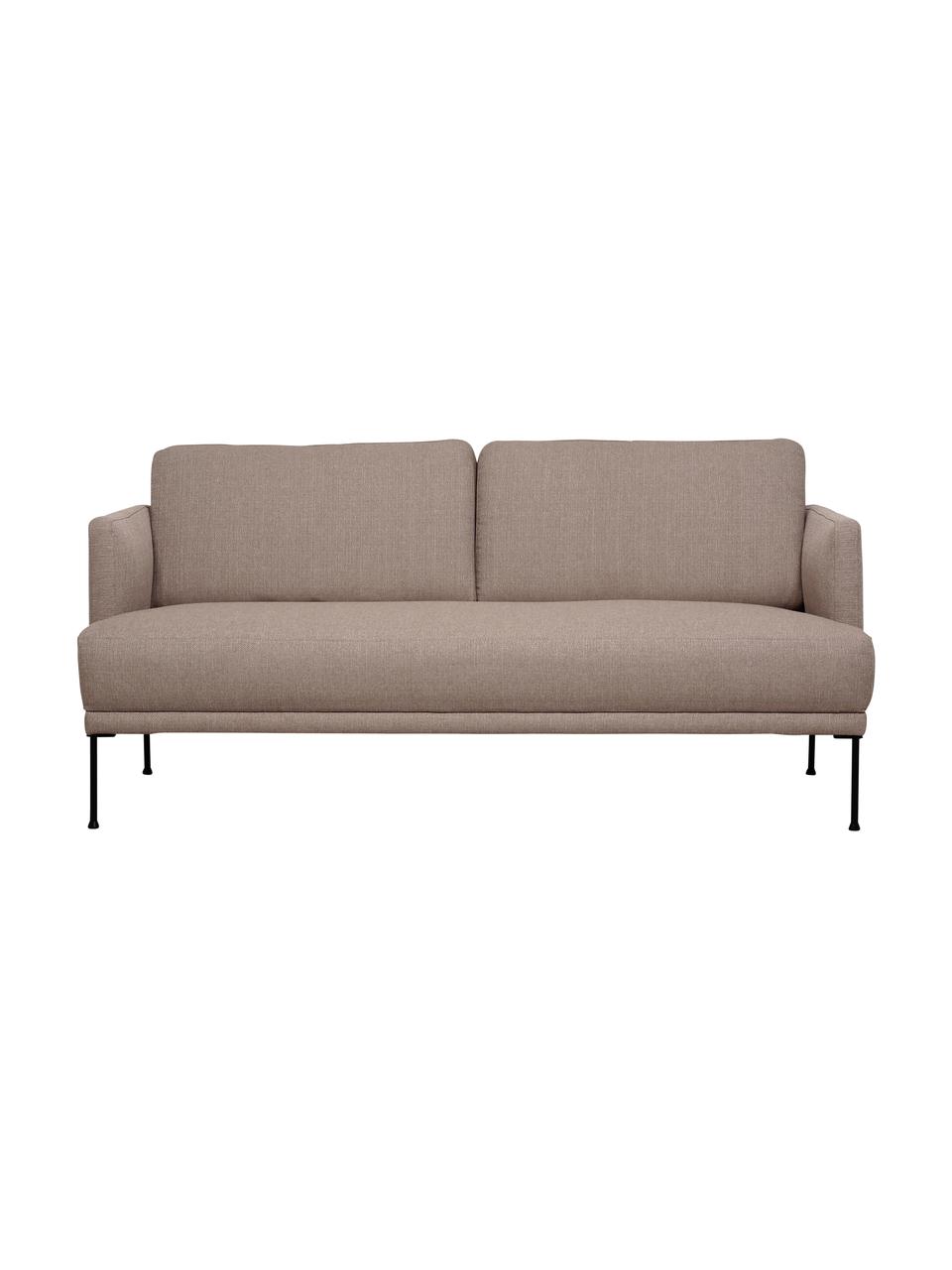 Sofa z metalowymi nogami Fluente (2-osobowa), Tapicerka: 100% poliester Dzięki tka, Stelaż: lite drewno sosnowe z cer, Nogi: metal malowany proszkowo, Taupe tkanina, S 166 x G 85 cm