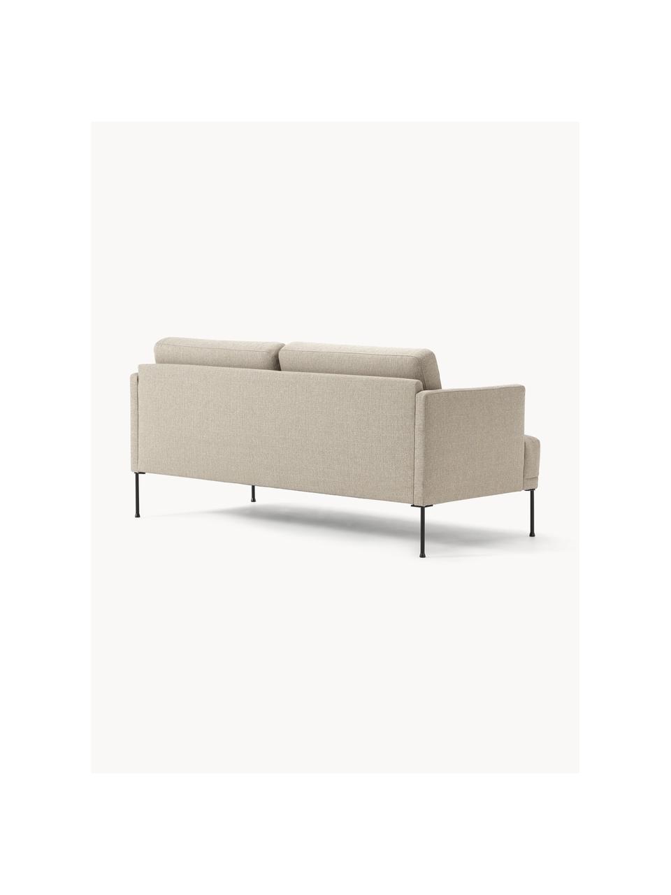 Sofa Fluente (2-osobowa), Tapicerka: 100% poliester Dzięki tka, Stelaż: lite drewno sosnowe, Nogi: metal malowany proszkowo , Beżowa tkanina, S 166 x G 85 cm