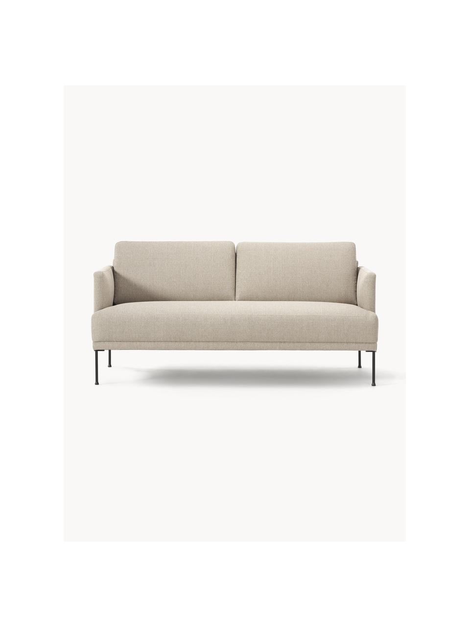 Sofa Fluente (2-osobowa), Tapicerka: 100% poliester Dzięki tka, Stelaż: lite drewno sosnowe, Nogi: metal malowany proszkowo , Beżowa tkanina, S 166 x G 85 cm