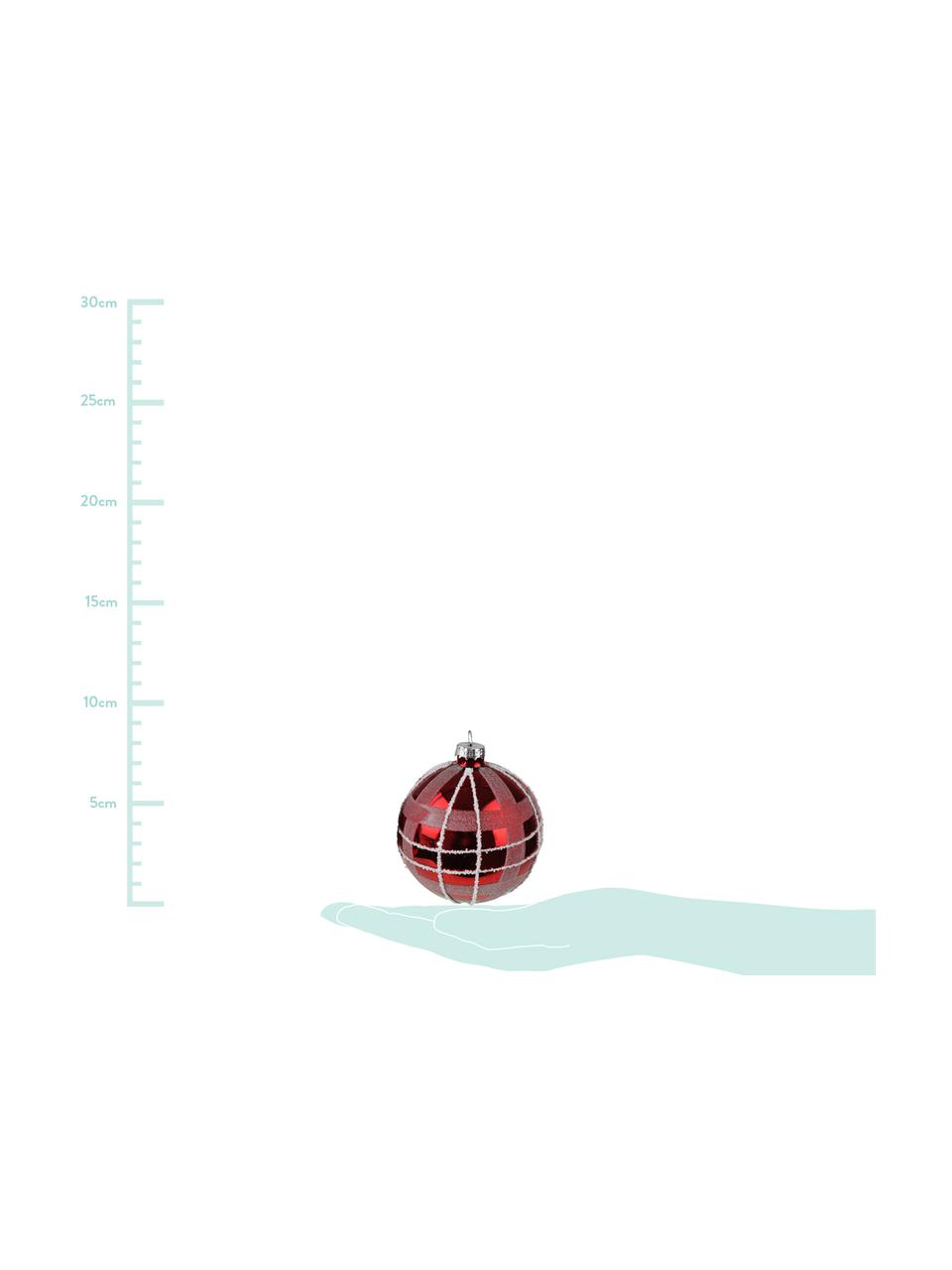 Set de bolas navideñas Designs, Ø 8 cm, 4 pzas., Vidrio, pintado, Rojo, Ø 8 cm