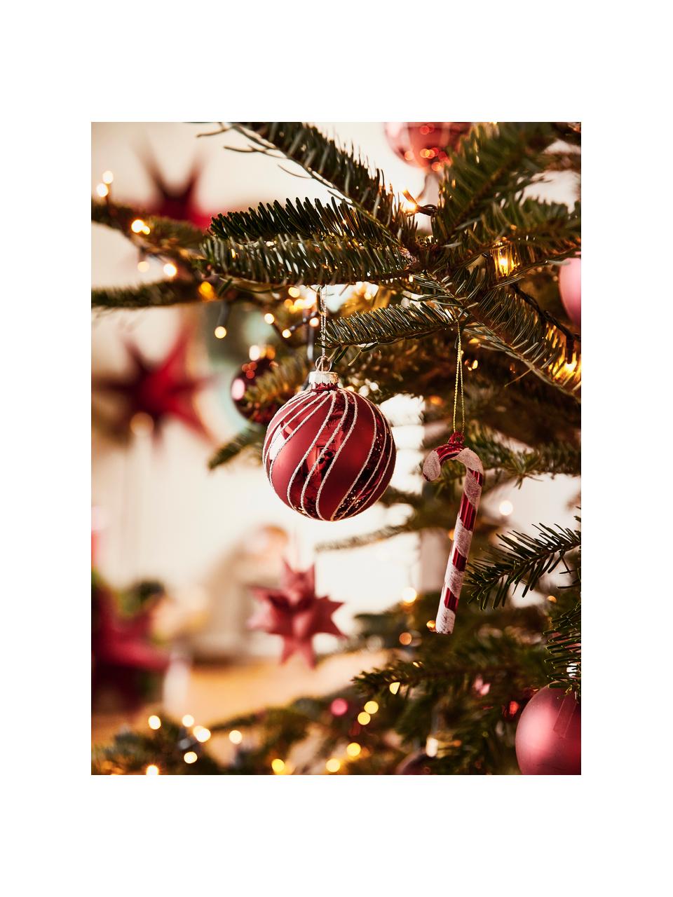 Kerstballenset Designs, 4-delig, Gelakt glas, Rood, Ø 8 cm