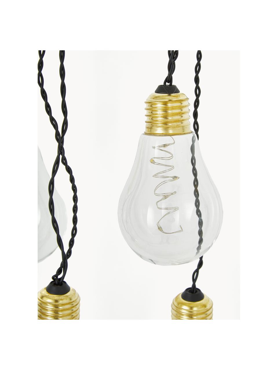 LED lichtslinger Bulb, 360 cm, Fitting: gecoat metaal, Transparant, goudkleurig, L 360 cm