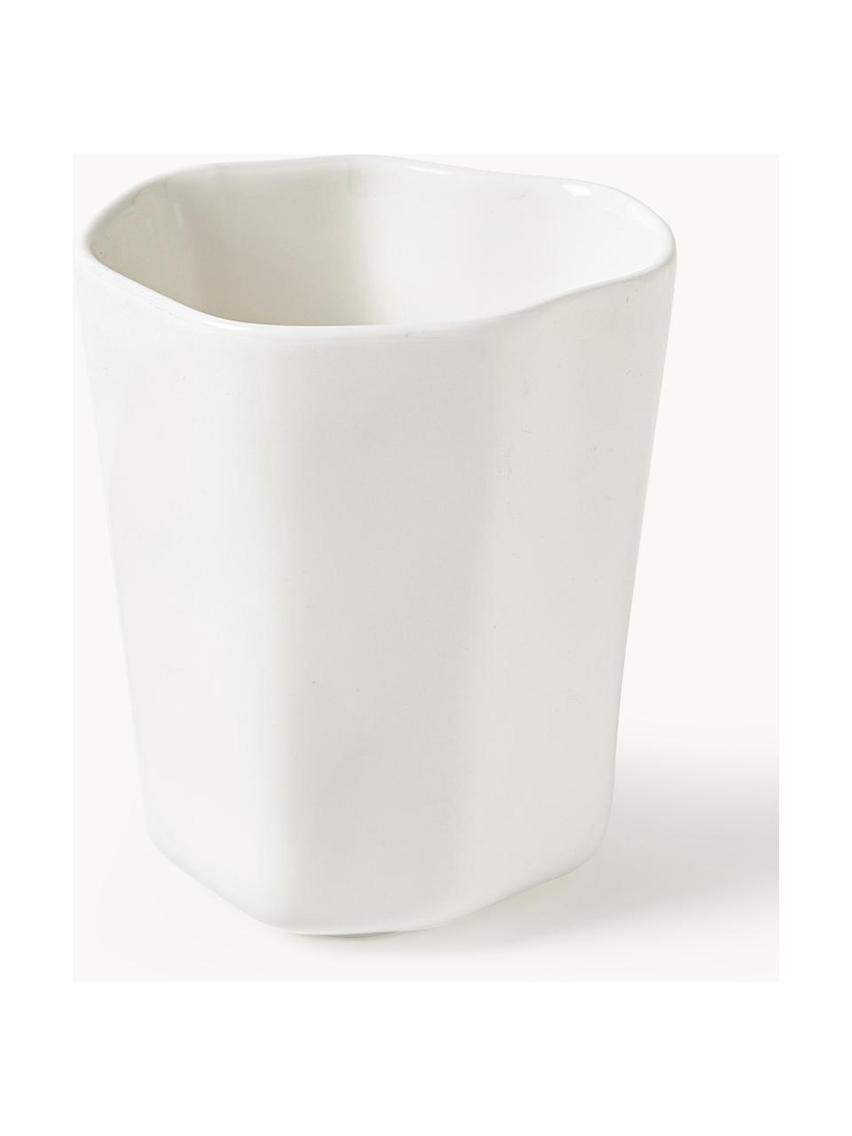 Tazas de café de porcelana con forma orgánica Joana, 4 uds., Porcelana, Blanco, Ø 7 x Al 10 cm, 240 ml