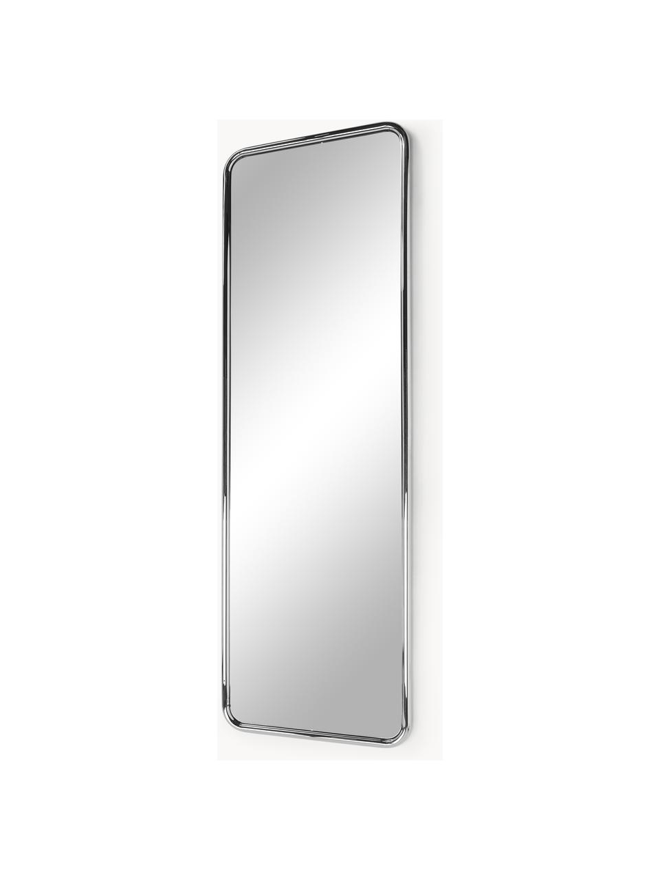 Specchio rettangolare da appoggio Blake, Struttura: acciaio inossidabile, Superficie dello specchio: lastra di vetro, Retro: pannello di fibra a media, Argentato, Larg. 55 x Alt. 170 cm
