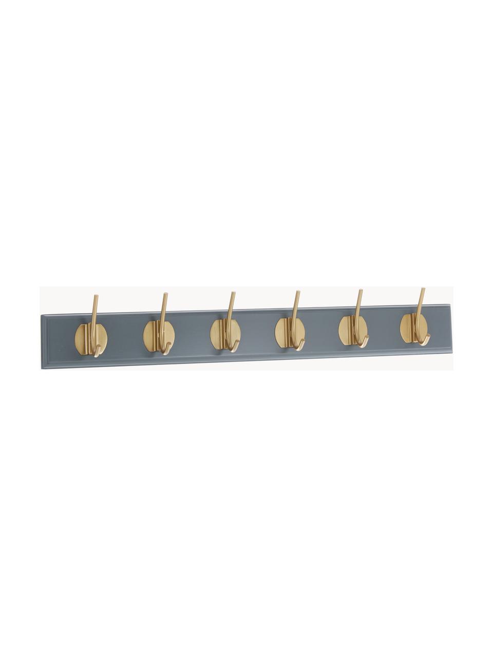 Appendiabiti da parete in legno Edgy, Asta: pannello MDF (fibra a med, Grigio, ottone, Larg. 60 cm
