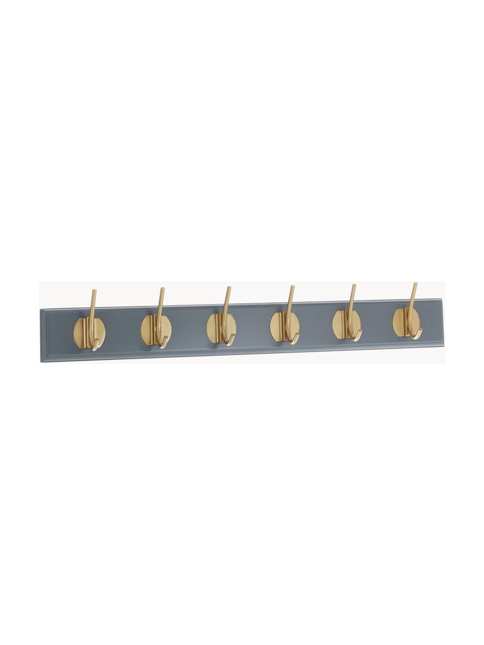 Perchero de pared de madera Edgy, Barra: tablero de fibras de dens, Gris, dorado, An 60 cm