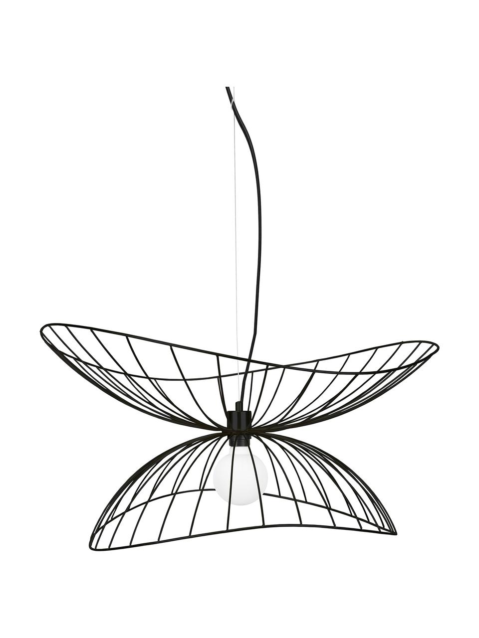 Design hanglamp Ray in zwart, Lampenkap: gecoat metaal, Baldakijn: metaal, Zwart, Ø 45 x H 24 cm