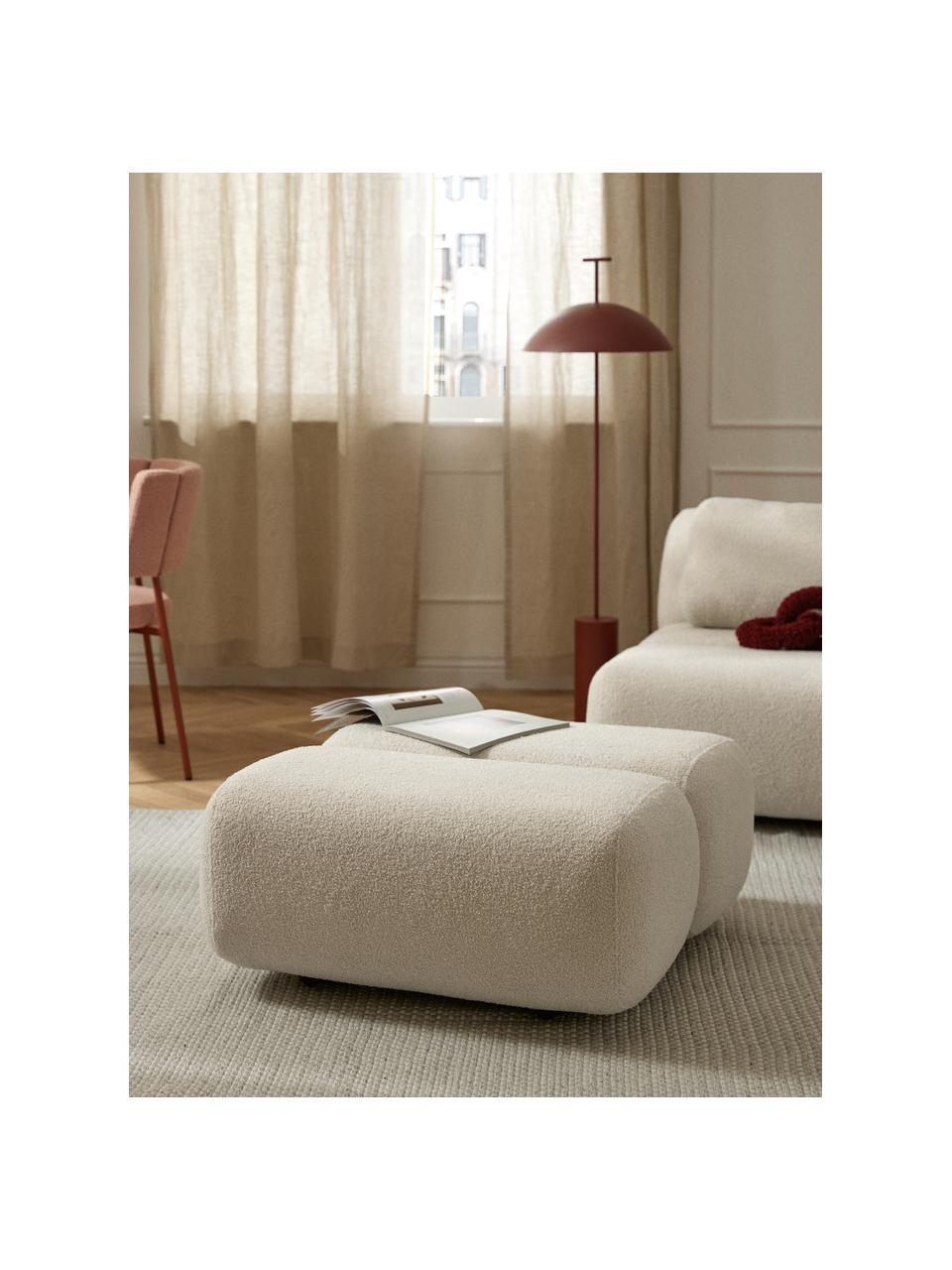 Tabouret en tissu bouclé Caterpillar, Peluche beige, larg. 82 x prof. 39 cm