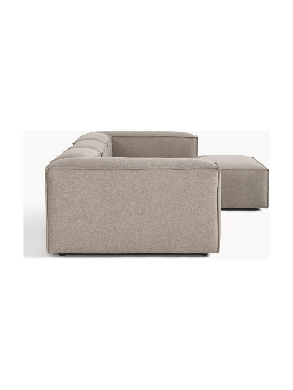 Sofá rinconera modular Lennon, Tapizado: 100% poliéster Alta resis, Estructura: madera contrachapada de p, Patas: plástico Este producto es, Tejido gris pardo, An 327 x F 180 cm, chaise longue izquierda