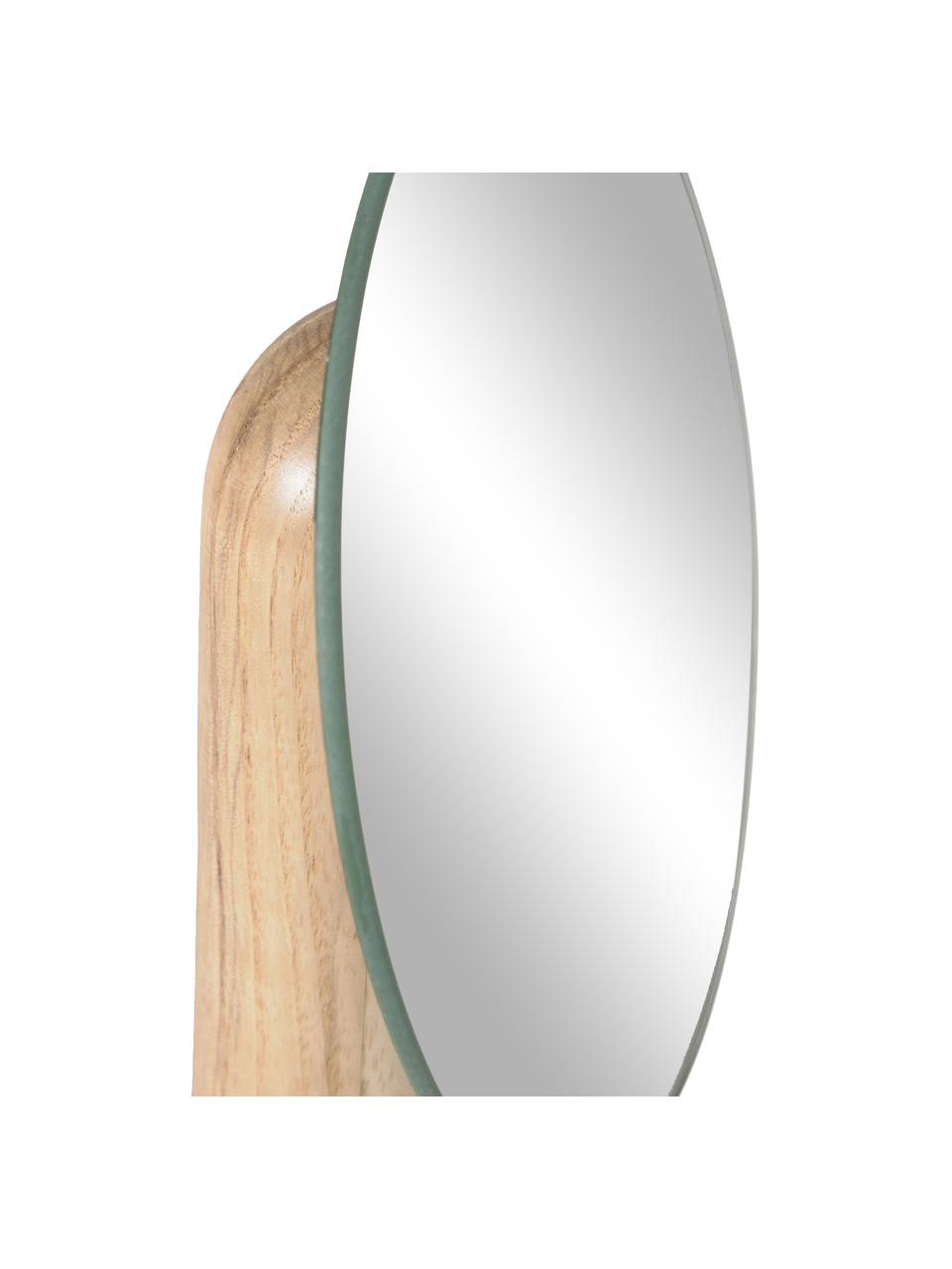 Kozmetické zrkadlo s dreveným podstavcom Veida, Béžová, Š 14 x V 16 cm