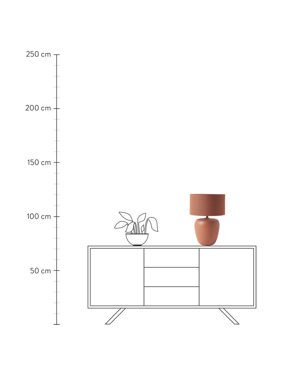 Velká keramická stolní lampa Eileen, Terakotová, matná, Ø 33 cm x V 48 cm