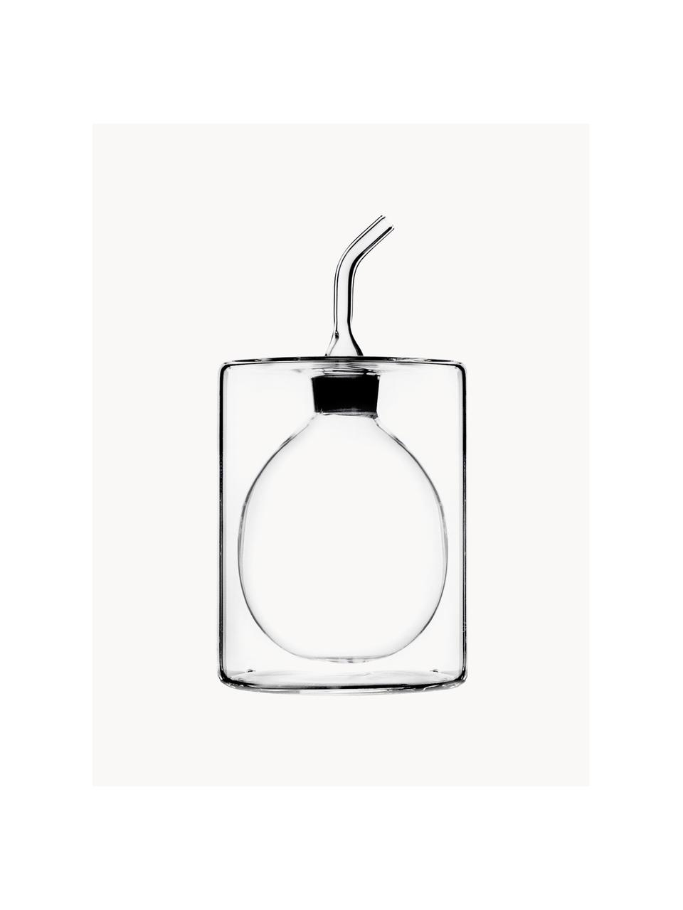 Handgemaakte azijn- en olie-dispenser Cilindro, H 15 cm, Borosilicaatglas, Transparant, Ø 8 x H 15 cm