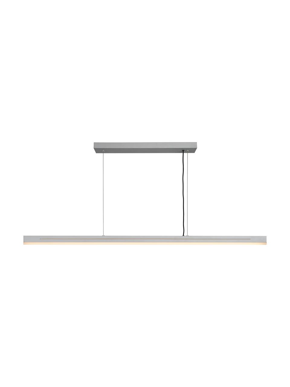 Grosse LED-Pendelleuchte Skylar in Silber, Lampenschirm: Aluminium, beschichtet, Baldachin: Aluminium, beschichtet, Silberfarben, 115 x 4 cm