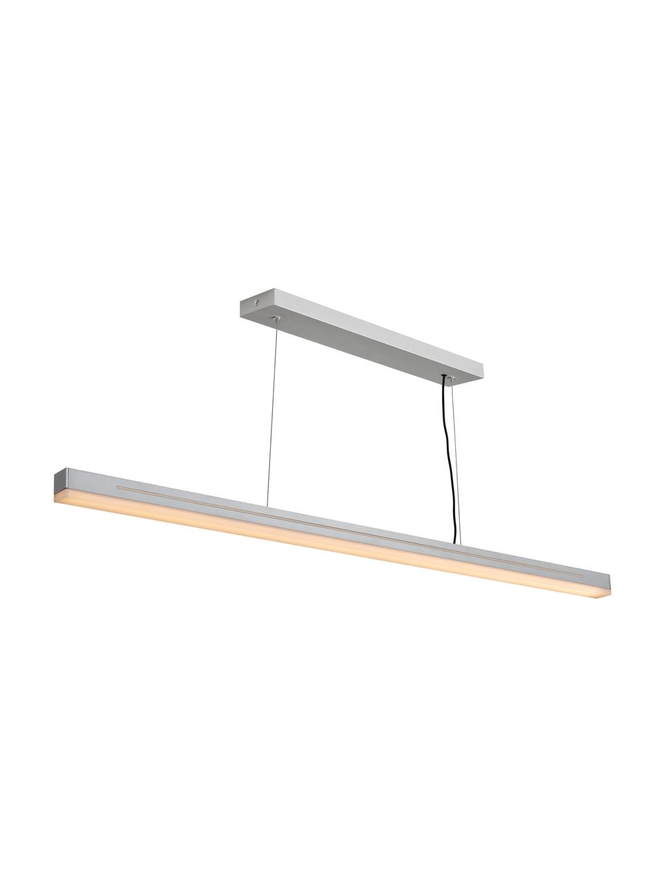 Grosse LED-Pendelleuchte Skylar in Silber, Lampenschirm: Aluminium, beschichtet, Baldachin: Aluminium, beschichtet, Silberfarben, 115 x 4 cm